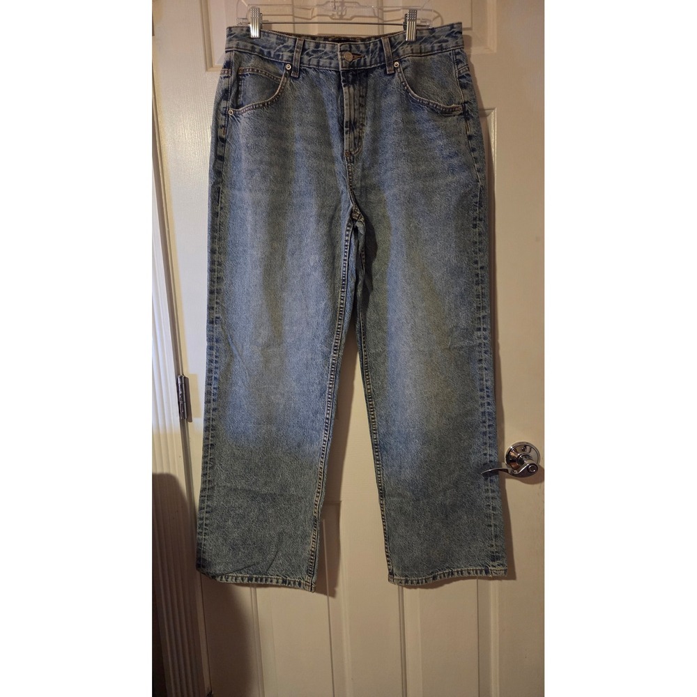ASOS DESIGN Womens Light Wash Wide‎ Leg High Rise Denim Jeans Blue 30/32
